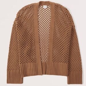 Abercrombie & Fitch Women's Brown Cotton Mesh Open Cardigan - size M